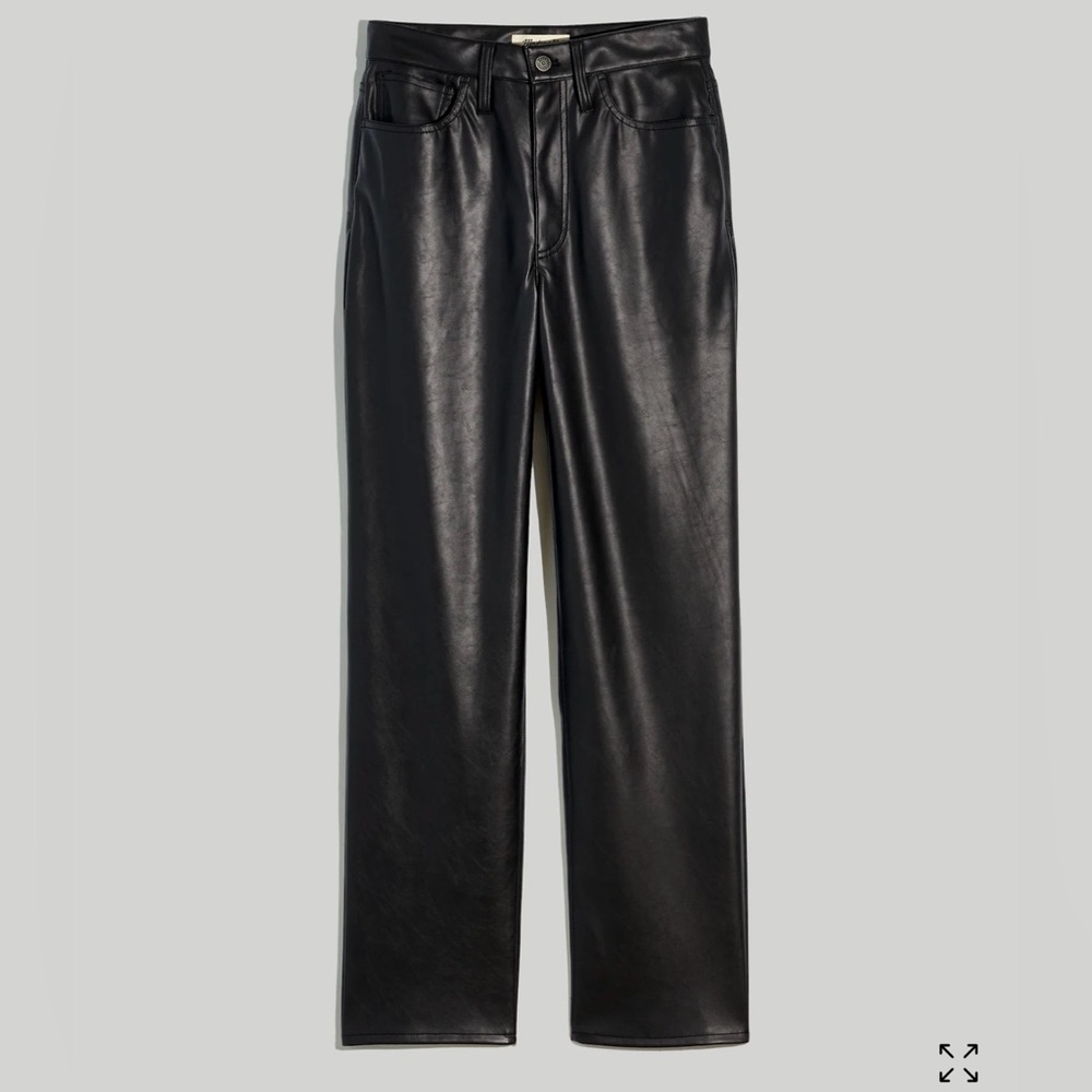NWT Madewell Faux Leather Straight Leg Pants